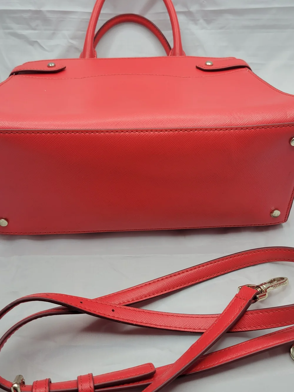 kate spade New York Red Structured Satchel With Long Strap